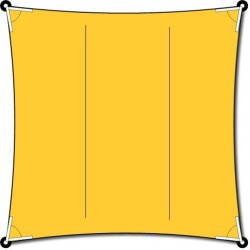 Toile ombrage carrée avec anneaux inox