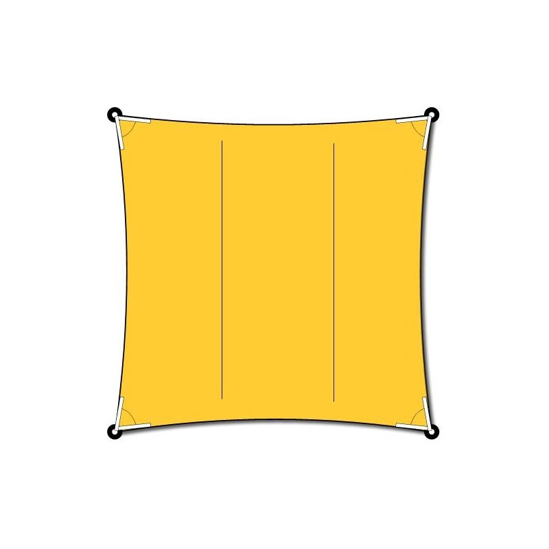 Toile ombrage carrée avec anneaux inox