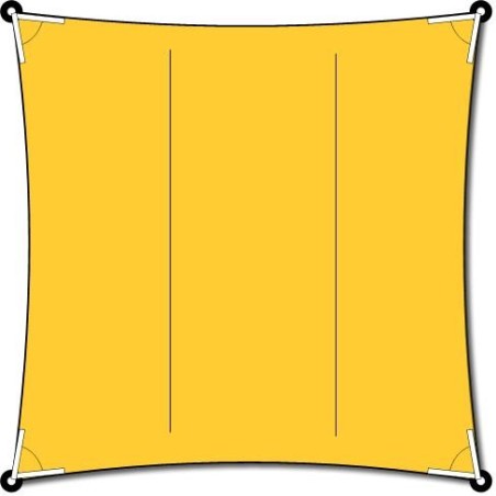 Toile ombrage carrée avec anneaux inox