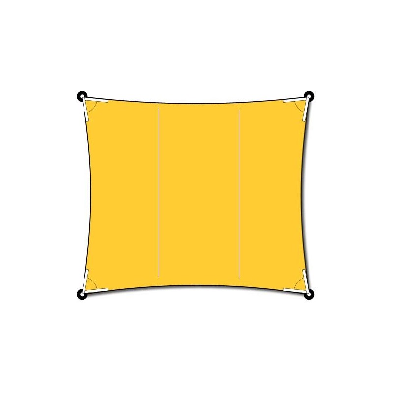 Toile ombrage rectangulaire avec anneaux inox