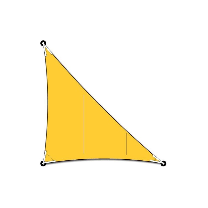 Toile ombrage triangle rectangle avec anneaux inox